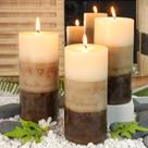 Conjunto de 3 com aroma de cupcake de baunilha immeiscent Pillar Candles Conjunto de 3 com aroma de cupcake de baunilha immeiscent Pillar Candles