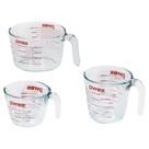 Conjunto de 3 Copos de Medida Pyrex em Vidro Temperado