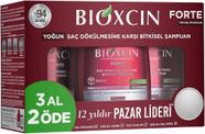 Conjunto de 3 frascos de shampoo BIOXCIN FORTE para perda de cabelo