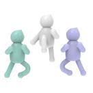Conjunto de 3 ganchos de parede Cute Creative No Drilling ABS de 3 11x6 cm