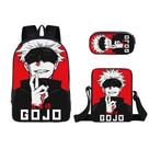 Conjunto de 3 mochilas de anime Jujutsus Kaisens Gojo Satoru para crianças Conjunto de 3 mochilas de anime Jujutsus Kaisens Gojo Satoru para crianças