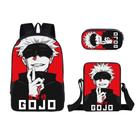 Conjunto de 3 mochilas de nylon Jujutsus Kaisenss Satchel para crianças Conjunto de 3 mochilas de nylon Jujutsus Kaisenss Satchel para crianças