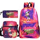 Conjunto de 3 mochilas escolares casuais de anime Gravity Falls Satchel Conjunto de 3 mochilas escolares casuais de anime Gravity Falls Satchel