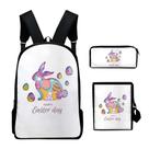 Conjunto de 3 mochilas escolares infantis Happy Easter Day Satchel Conjunto de 3 mochilas escolares infantis Happy Easter Day Satchel