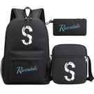 Conjunto de 3 mochilas escolares infantis Riverdaless Satchel com bolsa de lápis Conjunto de 3 mochilas escolares infantis Riverdaless Satchel com bolsa de lápis
