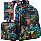 Conjunto de 3 Mochilas WZLVO Dinossauro - Resistente à Água para Meninos