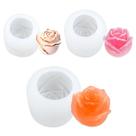 Conjunto de 3 Moldes de Silicone 3D de Rosa para Velas DIY
