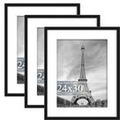 Conjunto de 3 molduras Abtgt 24x30, mostre fotos 18x24 com tapete ou 24x30 sem tapete, moldura de decoração de parede vertical e horizontal para fotos, pôsteres e impressões artísticas, preta Conjunto de 3 molduras Abtgt 24x30, mostre fotos 18x24 com tapete ou 24x30 sem tapete, moldura de decoração de parede vertical e horizontal para fotos, pôsteres e impressões artísticas, preta
