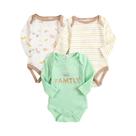 Conjunto De 3 Peças De Macacão De Algodão Para Bebê Menino, Roupas De Manga Longa Para 0-9 Meses,