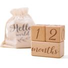 Conjunto de 3 peças de madeira Baby Milestone Blocks Mamimami Home