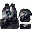 Conjunto de 3 peças de mochila escolar infantil de desenho animado Darth Vader Conjunto de 3 peças de mochila escolar infantil de desenho animado Darth Vader