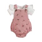 Conjunto De 3 Peças De Suspensórios De Corduroy Para Meninas De 0 a 1 Ano, Verão, Doce, Fofo E Conjunto De 3 Peças De Suspensórios De Corduroy Para Meninas De 0 a 1 Ano, Verão, Doce, Fofo E