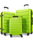 Conjunto de 3 peças Luggage Suitour Hard Shell com rodas giratórias e fechadura TSA