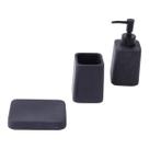 Conjunto de 3 Peças para Banheiro em Cerâmica Preto