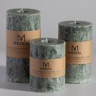 Conjunto de 3 pilares de cristal verde Candle MOZEAL, 7,5x10-15cm