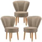 Conjunto de 3 Poltronas para Sala Mesa de Jantar Decor Resistente