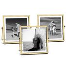Conjunto de 3 porta-retratos em metal Acelist em ouro de 10x10cm com vidro