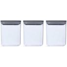 Conjunto de 3 Potes Herméticos 1L Potinhos de Plástico com Tampa Porta Mantimentos Plasvale Conjunto de 3 Potes Herméticos 1L Potinhos de Plástico com Tampa Porta Mantimentos Plasvale