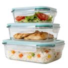 Conjunto de 3 Potes Herméticos de Vidro 410,680 e 1040ml