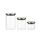 Conjunto de 3 Potes Tampa em Inox Vedação de Silicone