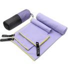Conjunto de 3 tamanhos de toalha de acampamento Eunzel Quick Dry Microfiber Taro Purple