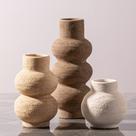 Conjunto de 3 Vasos de Cerâmica Vanselia Decoração Rústica Moderna