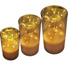 Conjunto de 3 Velas com Fio de Fada LED Decoração Charmosa e Sofisticada HM234 Conjunto de 3 Velas com Fio de Fada LED Decoração Charmosa e Sofisticada HM234