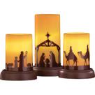 Conjunto de 3 Velas LED sem Chama para Presépio de Natal