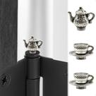 Conjunto de 3 xícaras de chá com dobradiça Wallertree, prata envelhecida