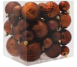 Conjunto de 36 peças de enfeites de bola de Natal LUCKY CHRIS Brown Conjunto de 36 peças de enfeites de bola de Natal LUCKY CHRIS Brown