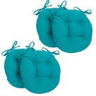 Conjunto de 4 almofadas de cadeira Blazing Needles de 41 cm em azul aquático