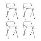 Conjunto de 4 Bancos Mocho Dobrável 101-X Branco Criativa