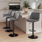 Conjunto de 4 Banquetas Ajustáveis Giratórias em PU Youhauchair