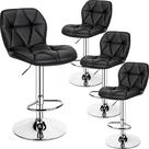 Conjunto de 4 banquetas altas ajustáveis em couro PU Yaheetech