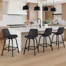 Conjunto de 4 banquetas giratórias LUE BONA 26" em couro PU