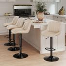 Conjunto de 4 Banquetas Youhauchair Giratórias Ajustáveis Bege