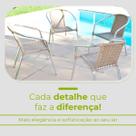 Conjunto de 4 Cadeiras Alumínio Marrom Leve Resistente Varanda Externa Jardim Top Luxo