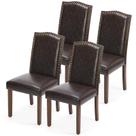 Conjunto de 4 cadeiras de jantar DUMOS em couro PU marrom moderno