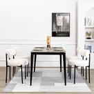 Conjunto de 4 Cadeiras de Jantar DYHOME em Bouclé Branco com Assento Acolchoado
