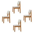 Conjunto de 4 Cadeiras de Jantar Jade com Tecido Linho