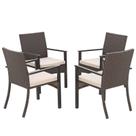 Conjunto de 4 Cadeiras de Jardim Sophia & William em Rattan para Área Externa, Marrom