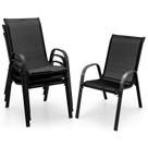 Conjunto de 4 cadeiras de pátio empilháveis Giantex, preto