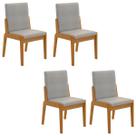 Conjunto de 4 Cadeiras Sinfonia com Estofado em Linho