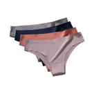 Conjunto De 4 Calcinhas Brasileiras Femininas De Seda Gelada Sem Costura, Cintura Baixa, Sexy E Conjunto De 4 Calcinhas Brasileiras Femininas De Seda Gelada Sem Costura, Cintura Baixa, Sexy E