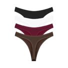 Conjunto De 4 Calcinhas De Algodão Femininas De Cintura Baixa Ultrafinas Sem Costura Tipo G-String Conjunto De 4 Calcinhas De Algodão Femininas De Cintura Baixa Ultrafinas Sem Costura Tipo G-String