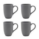 Conjunto de 4 Canecas 350Ml Flat Chumbo Acetinado Oxford