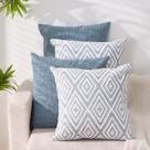 Conjunto de 4 capas de almofadas decorativas HPUK, 45x45cm, azuis