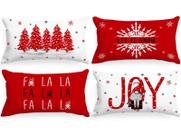 Conjunto de 4 capas de almofadas lombares de Natal Lanpn (30x50cm)