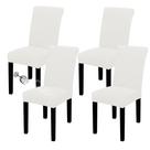 Conjunto de 4 Capas Impermeáveis para Cadeiras de Jantar Creme XL