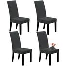 Conjunto de 4 capas para cadeiras de jantar Easy-Going Stretch em cinza escuro